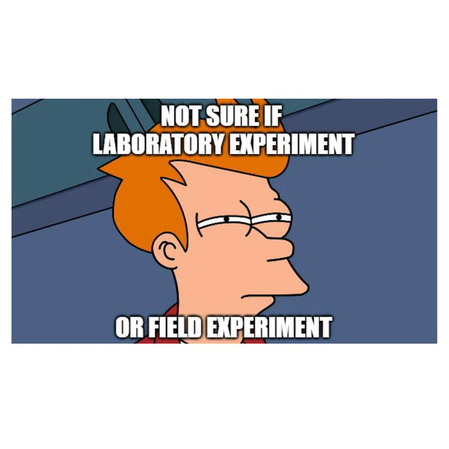 Are experiments conducted online field experiments or laboratory experiments?